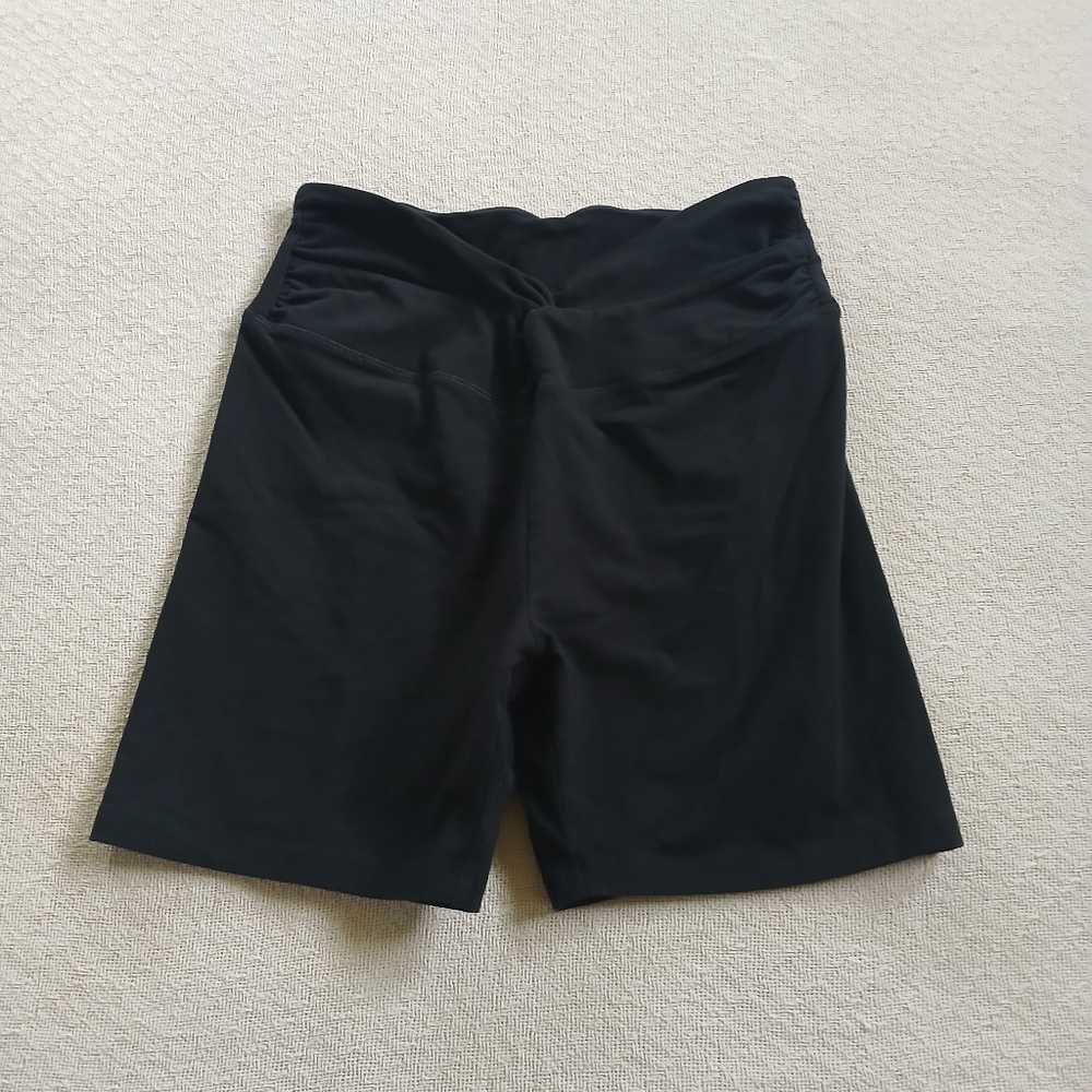 PINK ♡ knotted front bike shorts black cotton large victorias secret clean cross